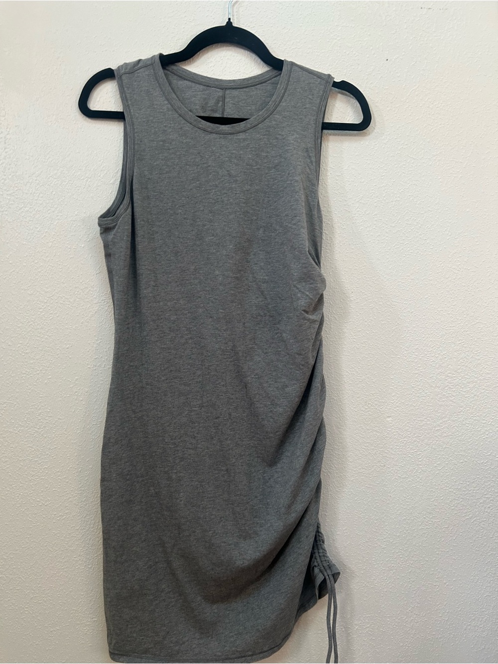 Lululemon Sleeveless heather Gray Ruched Side Tank Dress